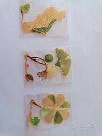 3 segnalibro nuovi in metallo dorato 