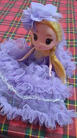 portachiavi bambolina bionda trecce