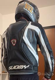 Giacca pelle moto suomy