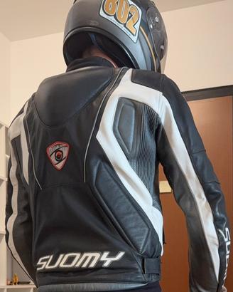 Giacca pelle moto suomy