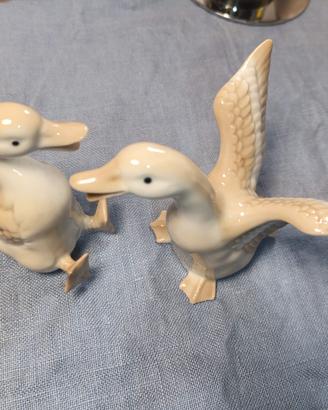 🦆 Coppia di Oche in Porcellana Vintage - MB 