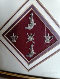 Quadretto militare targa indiana vintage  argento