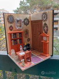 Libro-scultura in 3D angolo di casa.