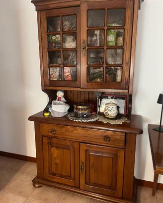 Credenza con vetrina in rovere, stile Francese