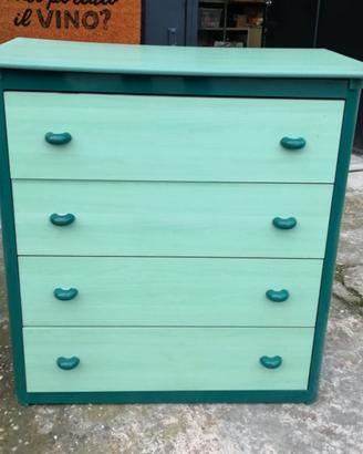 Cassettiera verde 80x45x85 cm