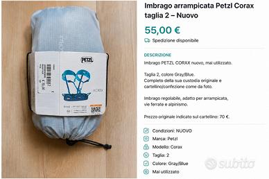 Imbrago arrampicata Petzl Corax taglia 2 – Nuovo