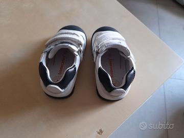 Scarpe primi passi Biomecanics bianche e blu