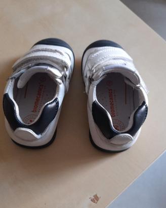 Scarpe primi passi Biomecanics bianche e blu