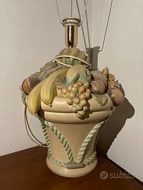 Lampada in ceramica artigianale dipinta a mano