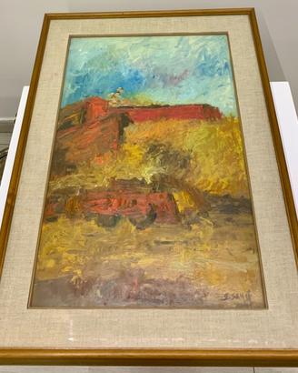 S. SANSI olio Paesaggio quadro