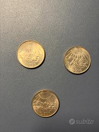 3 monete 500 lire argento Dante del 1965