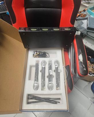 Sistema microfoni wireless GTPaudio UHF 4 canali c