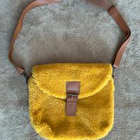 Borsa a tracolla gialla senape morbida teddy