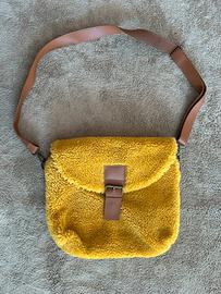 Borsa a tracolla gialla senape morbida teddy