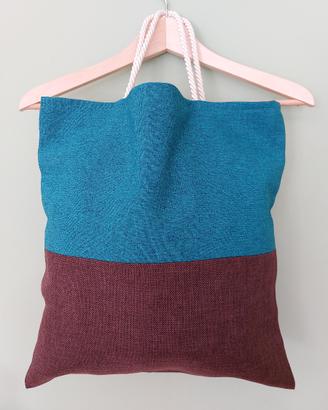 Borsa shopper homemade bicolore di alta qualità.