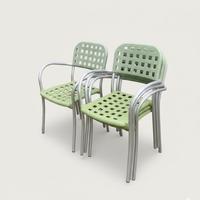 Set Sedie da Esterno Impilabili - Alluminio e PVC