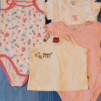 Set 6 pezzi body e canottiere bimba 12 mesi