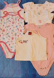 Set 6 pezzi body e canottiere bimba 12 mesi