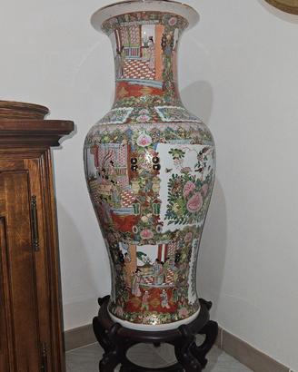 Vaso Cinese Famille Rose / Canton - Altezza 93 cm