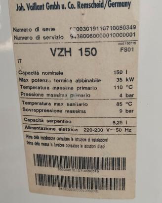 serbatoio x accumulo   150 litri 
