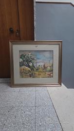 Mobile antico + quadro + sedie + porte legno
