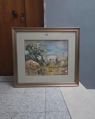 Mobile antico + quadro + sedie + porte legno