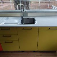 top cucina + lavello franke + rubinetto + attacchi