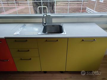 top cucina + lavello franke + rubinetto + attacchi