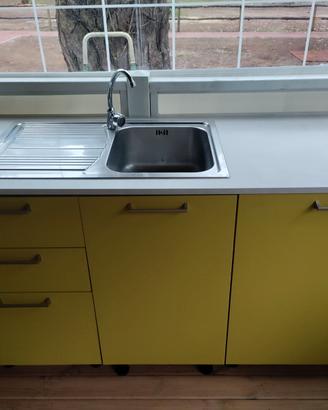 top cucina + lavello franke + rubinetto + attacchi