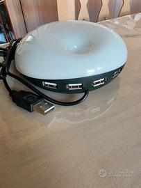 Lampada LED Design "Goccia" + Hub USB 4 Porte - Ca