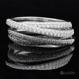 ANELLO DD GIOIELLI ORO 18KT PAVE' DIAMANTI 1.00 CT