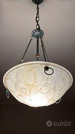 Lampadario in stile arte povera con effetto sabbia