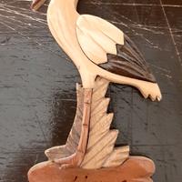 Cicogna Alsazia in legno