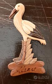 Cicogna Alsazia in legno