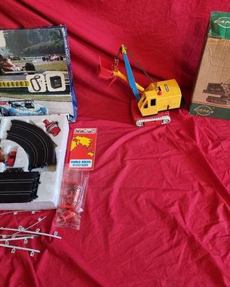 Giochi vintage, pista, escavatore , macchinine