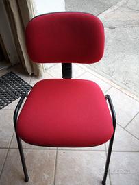 sedia da ufficio rossa bordeaux  fissa