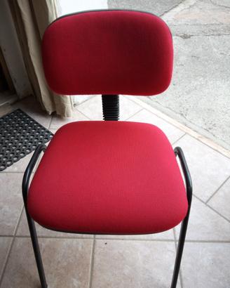 sedia da ufficio rossa bordeaux  fissa