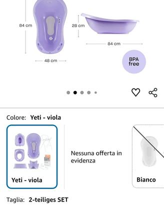 Set bagnetto con seggiolino per neonati e bambini