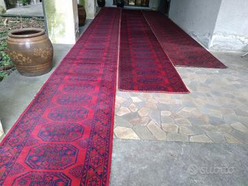 4 Tappeti Passatoia  Rosso/Nero/Bordeaux=23 metri