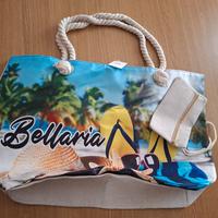 Borsa spiaggia in Juta con pochette