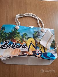 Borsa spiaggia in Juta con pochette