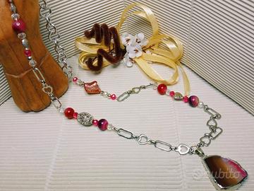 Collana Lunga Acciaio con Ciondolo