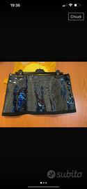Minigonna in paillettes nera Denny Rose
