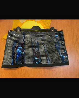 Minigonna in paillettes nera Denny Rose