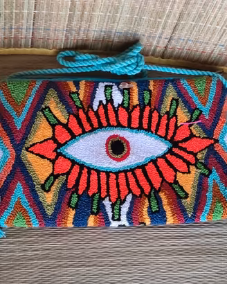 Occhio Greco borsa Wayuu, fatta a mano