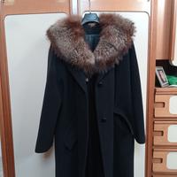 cappotto donna con collo in pelliccia sintetica 