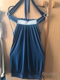 Top blu notte con brillantini