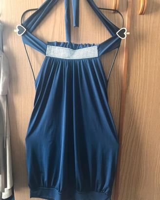 Top blu notte con brillantini