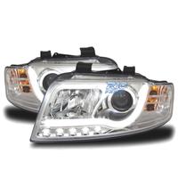 FARI AUDI A4 B6 00-04 LUCE DIURNA A TUBO FONDO CRO
