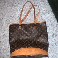 LV tote bag monogram canvas and leather trim